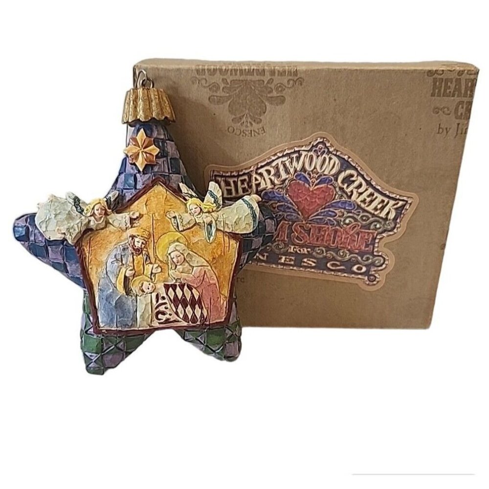 Jim Shore Star with Nativity Ornament Heartwood Creek Christmas 2004 Enesco